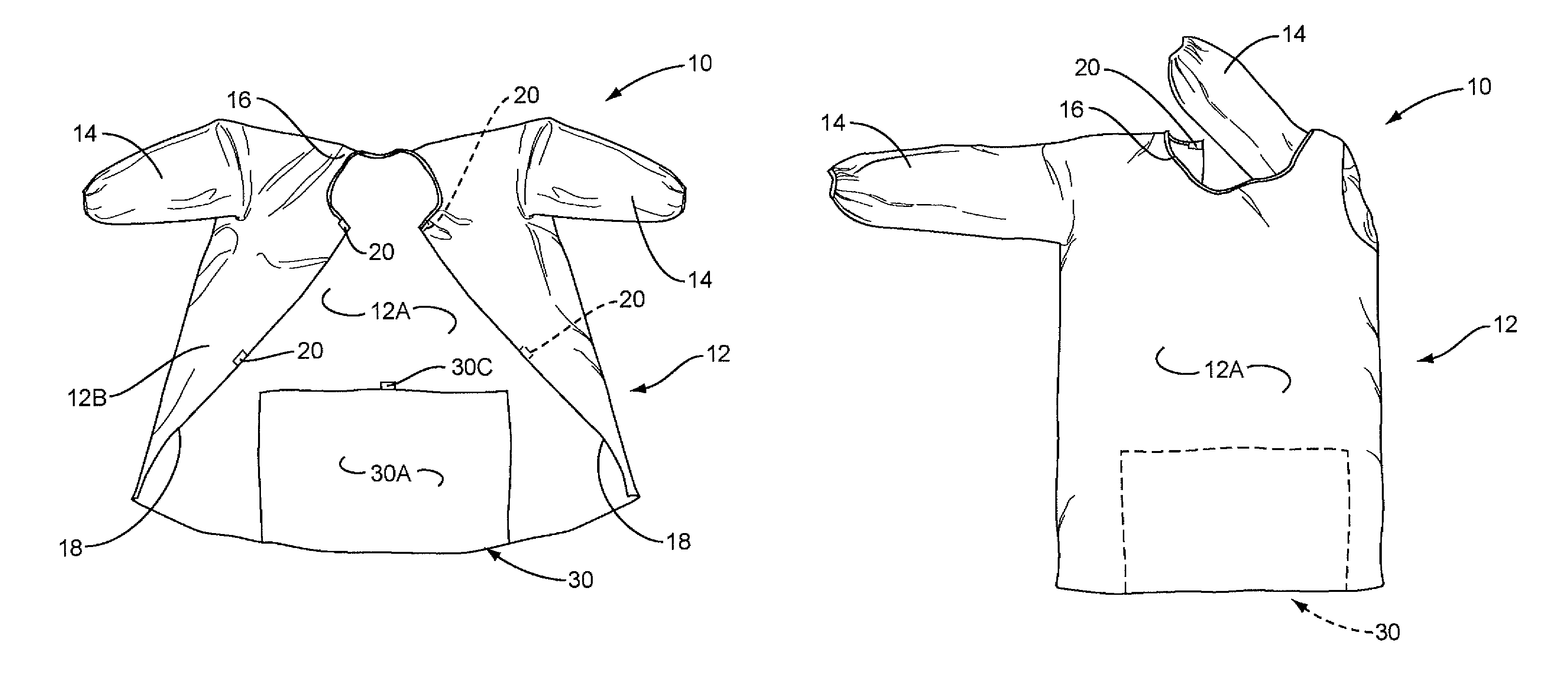 Disposable isolation hospital gown