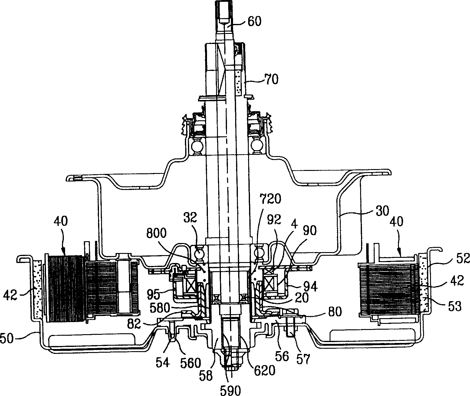 Control device of brushless D.C. motor for fully-automatic washing machine and control method thereof