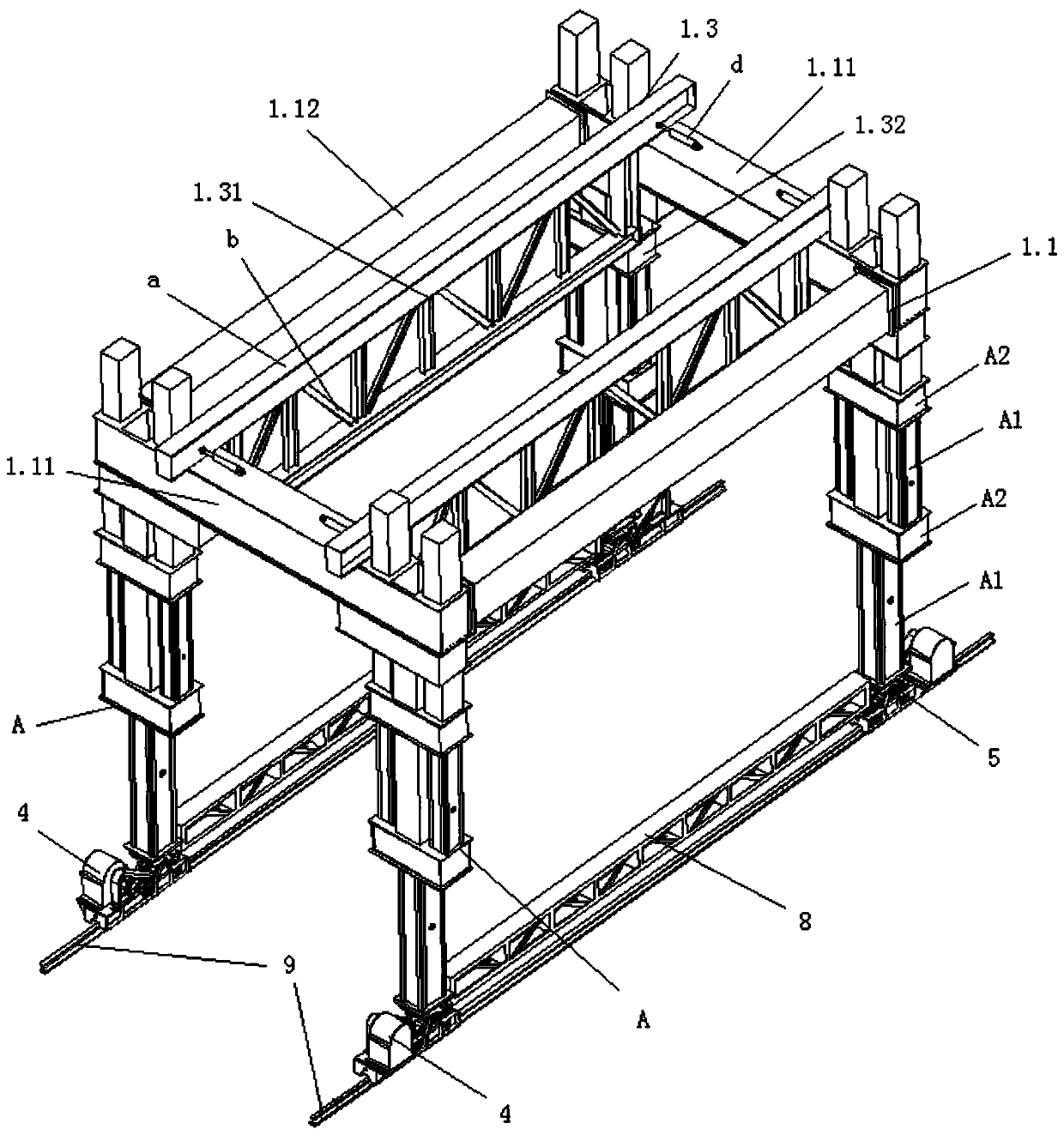 A lining trolley suitable for the construction of main tunnels and branch tunnels in parallel tunnels