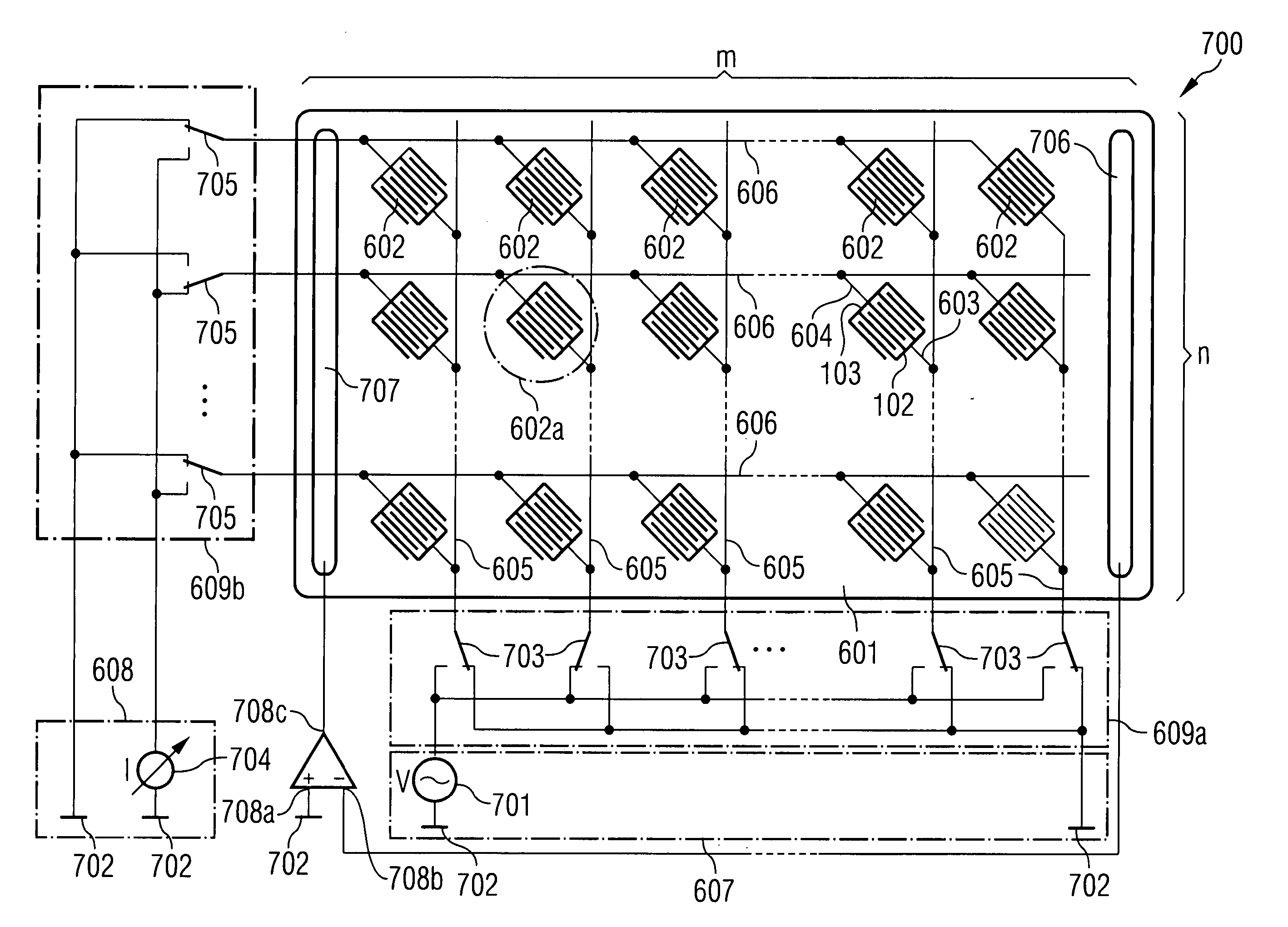 Biosensors array and method for operating a biosensor array