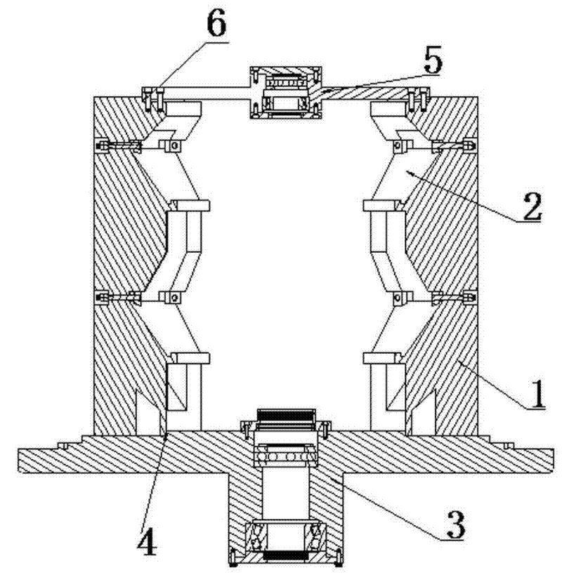 Supporting bracket of interlayer box body of lining plate mounting bearing seat of vertical type mill