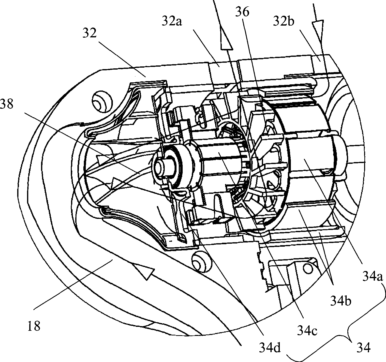 Electric drill with cooling system