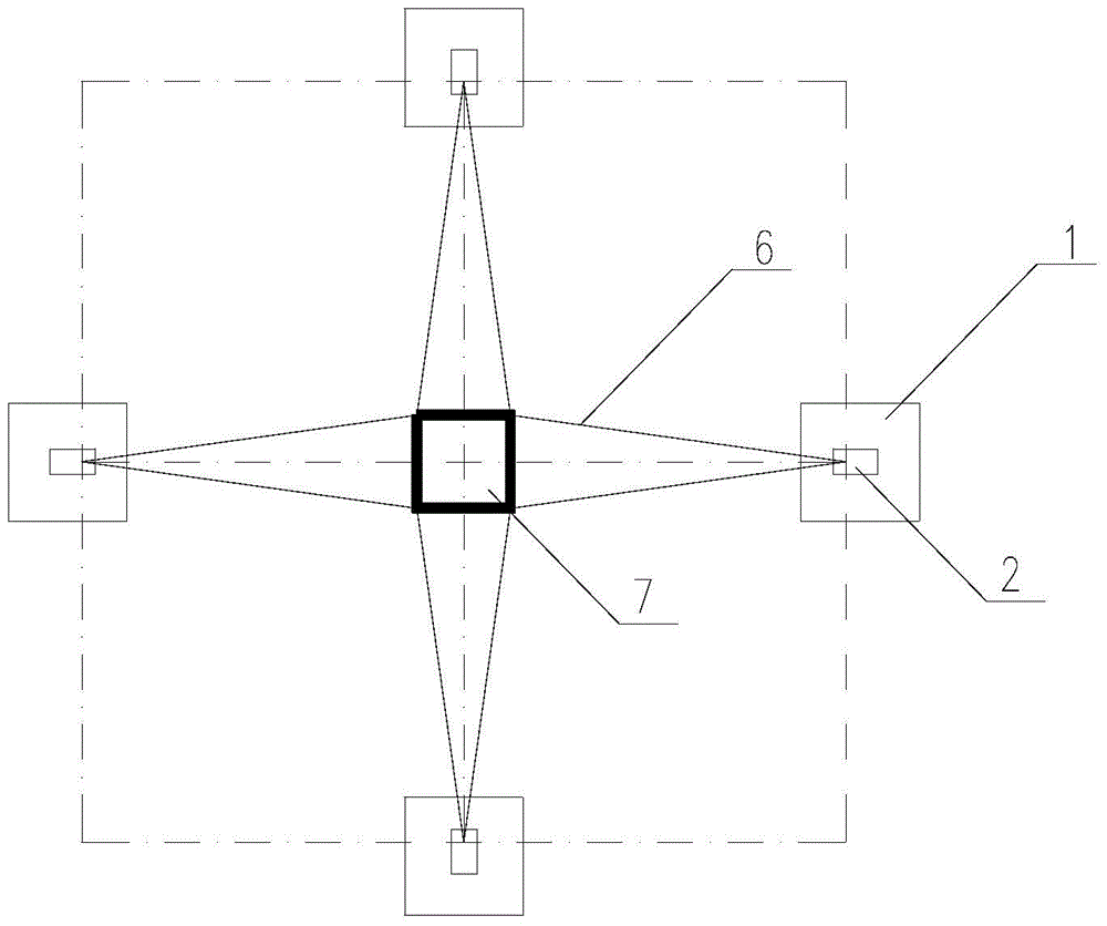 Basic structure for extra-high-voltage single-column guyed tower V-shaped stayguys