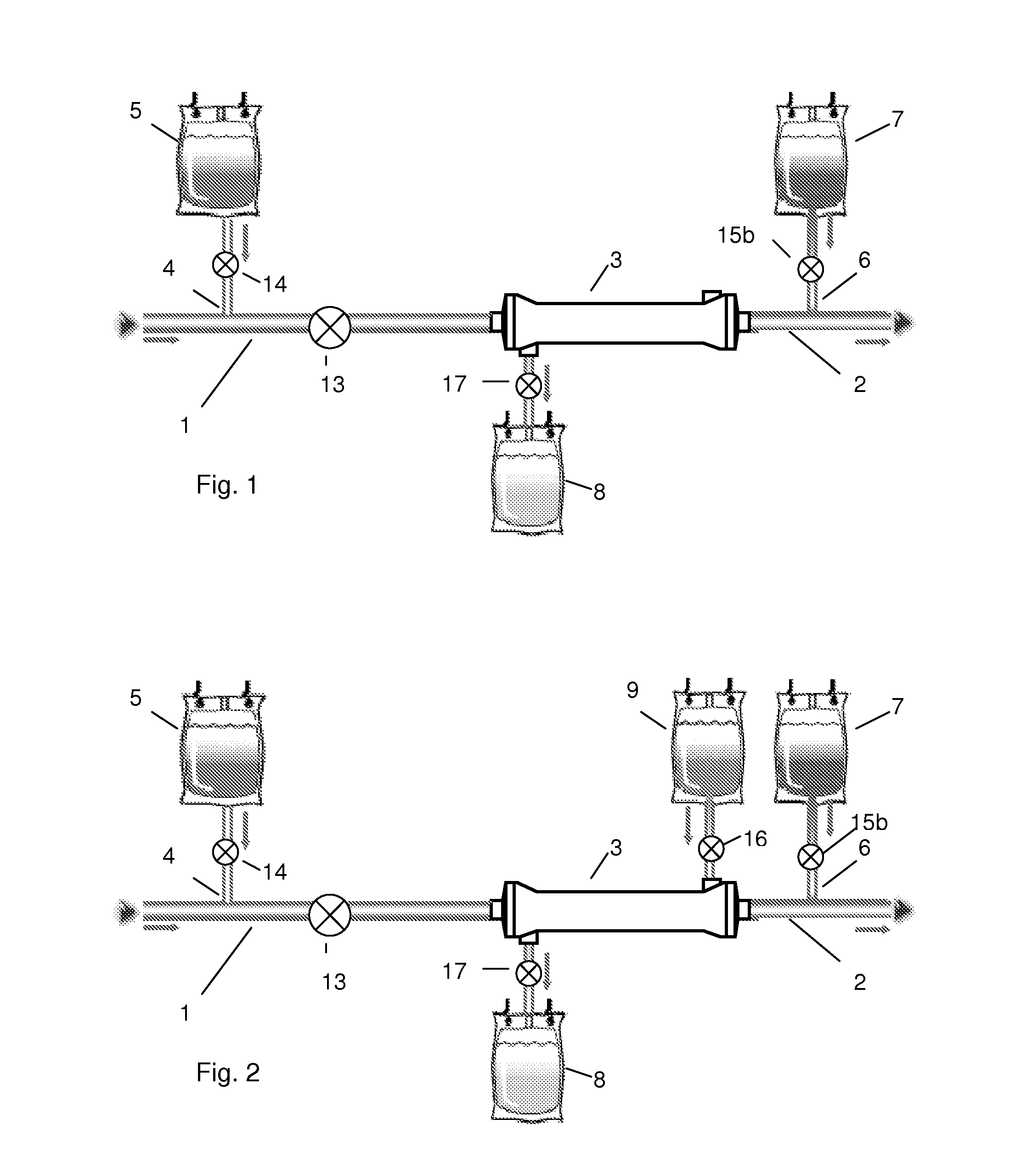 Multipart fluid system and a system for regional citrate anticoagulation in an extracorporeal blood circuit