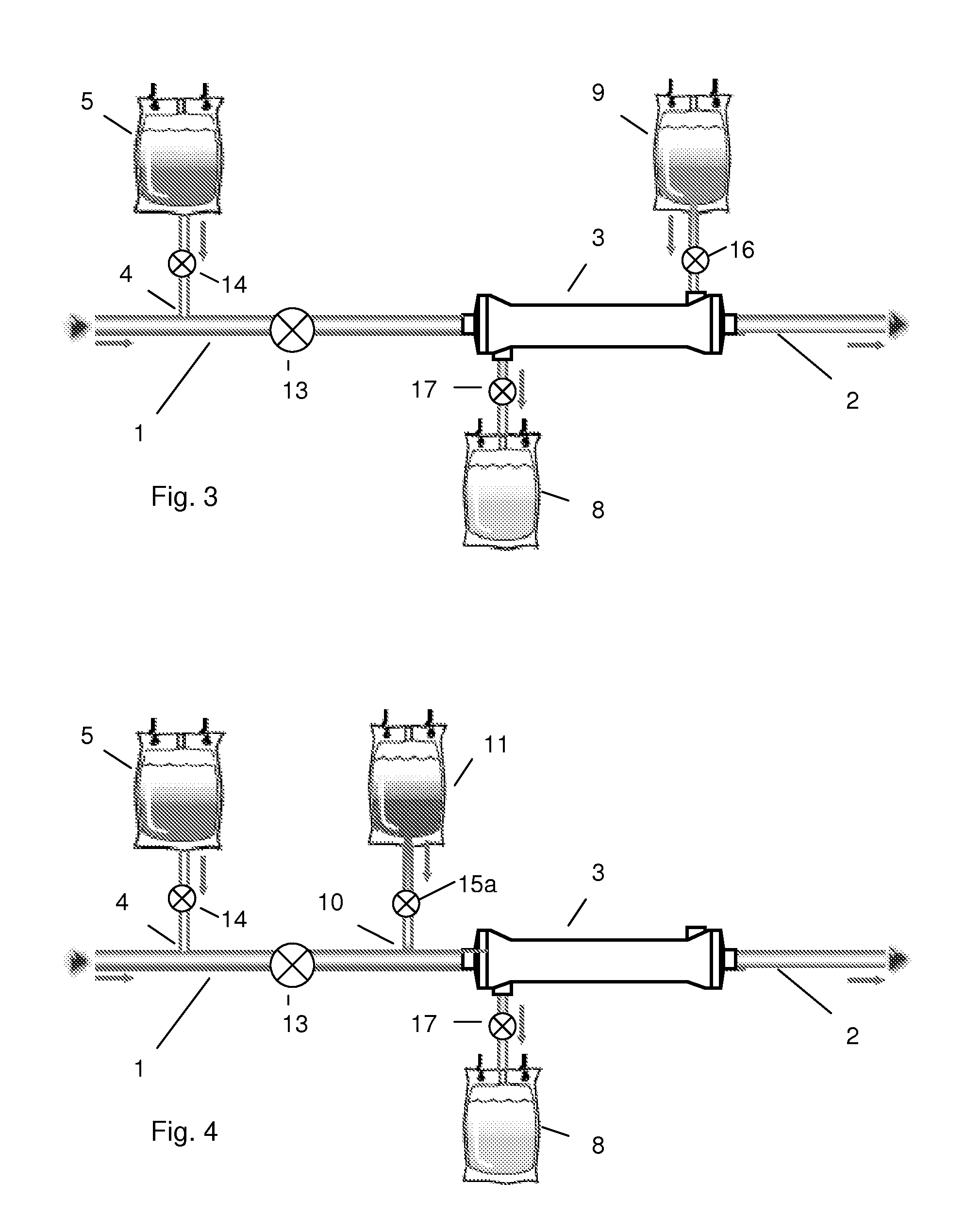 Multipart fluid system and a system for regional citrate anticoagulation in an extracorporeal blood circuit