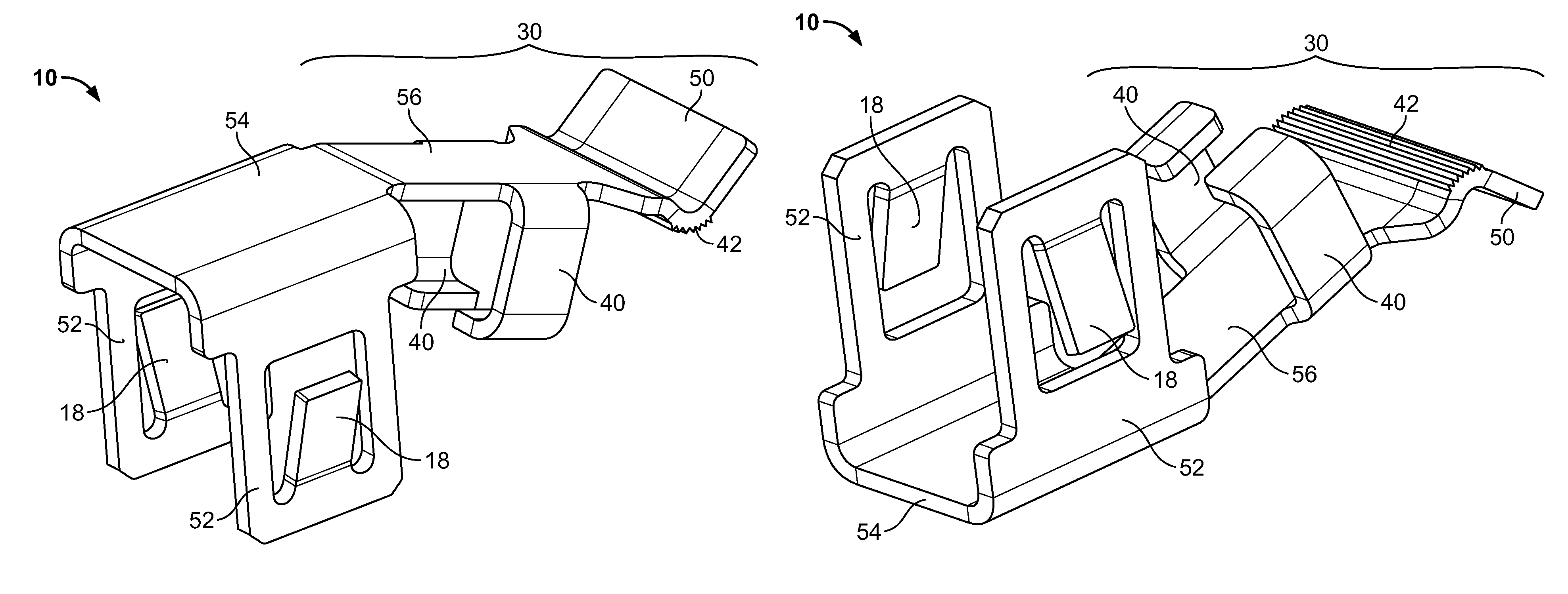 Spring-clamp style contact for PCB to terminate solar panel tabbing