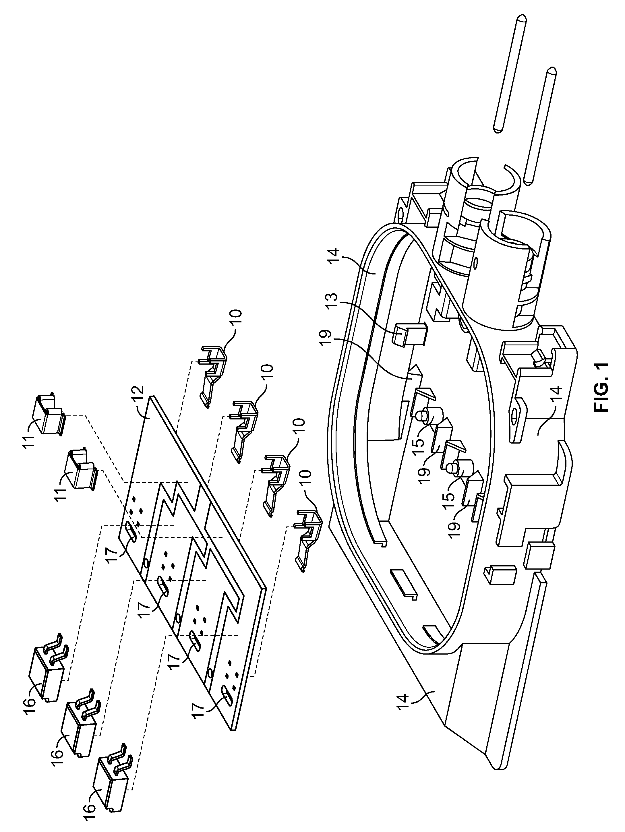 Spring-clamp style contact for PCB to terminate solar panel tabbing