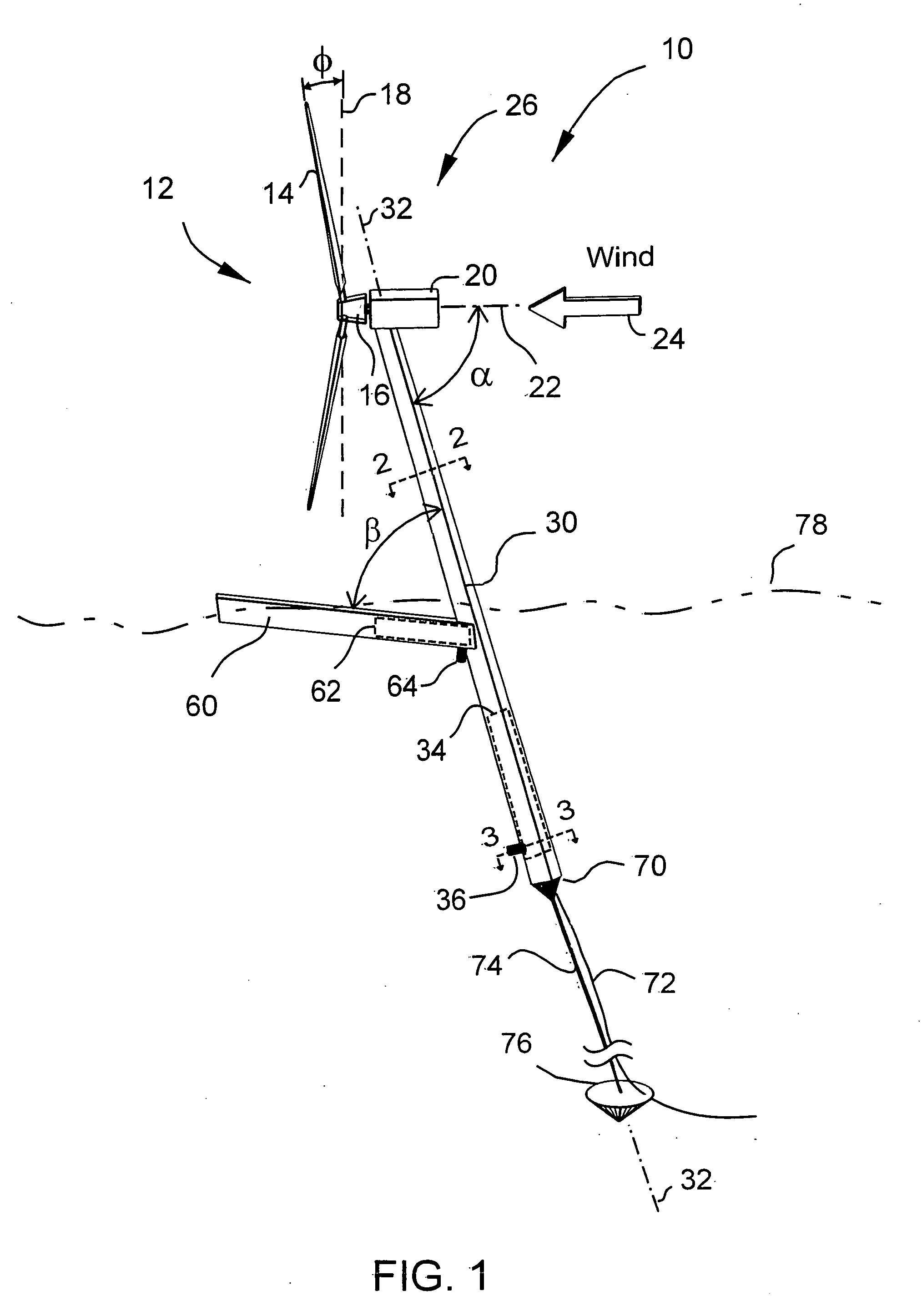 Floating wind turbine system