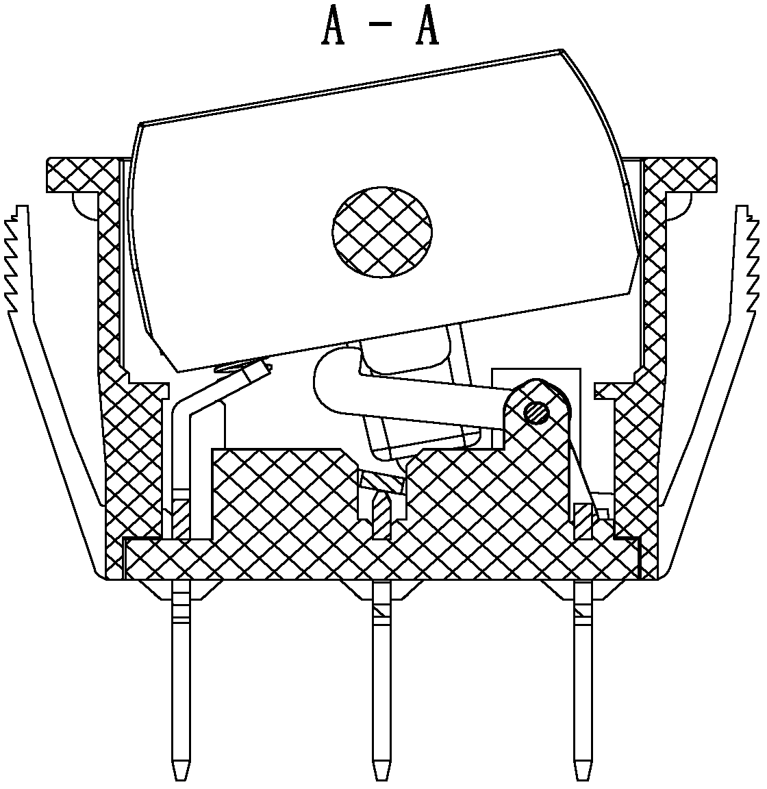 Rocker switch forcibly disconnected by rotating button cover