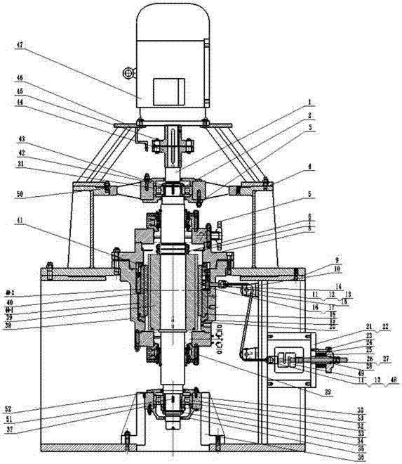 Vertical water lubrication transverse bearing test device and test simulation method thereof