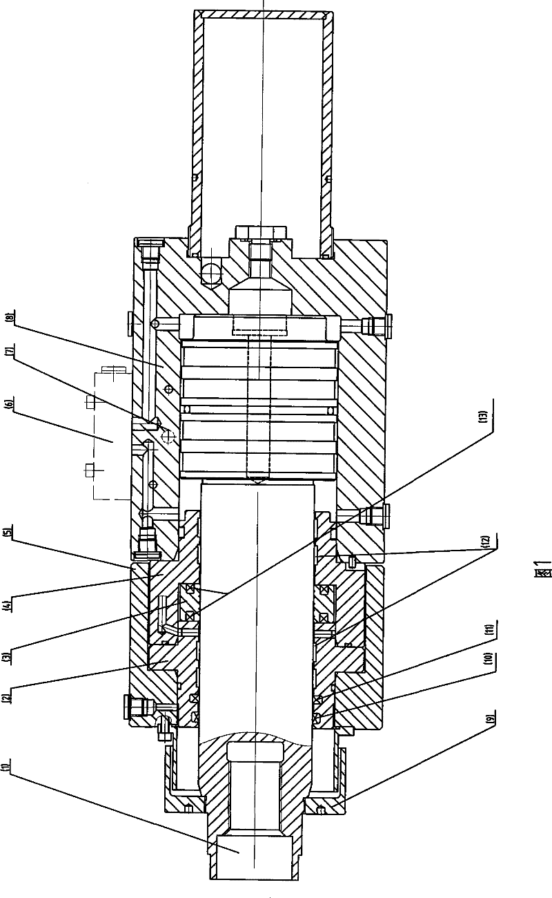 Floating guiding hydraulic cylinder