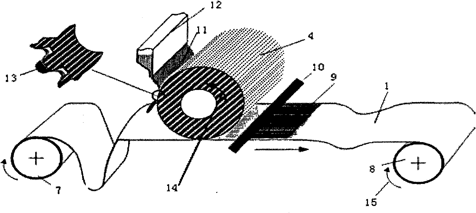 Large area reverse roller impression method for micro-structure of flexible base macroelectron manufacture