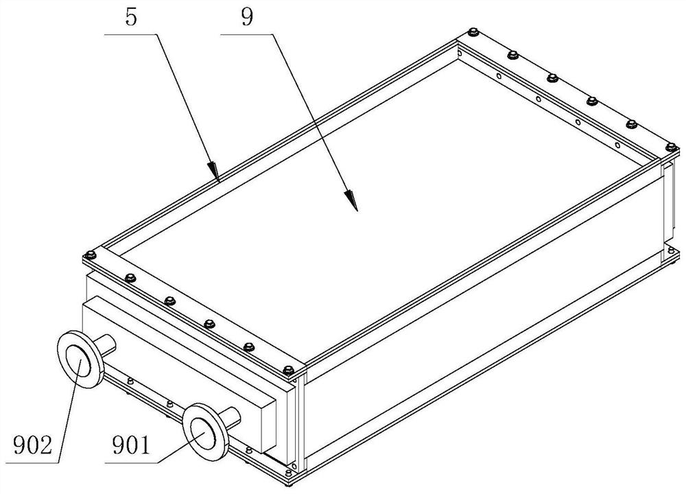 Experimental device and experimental method for testing heat exchange amount of cooler core body