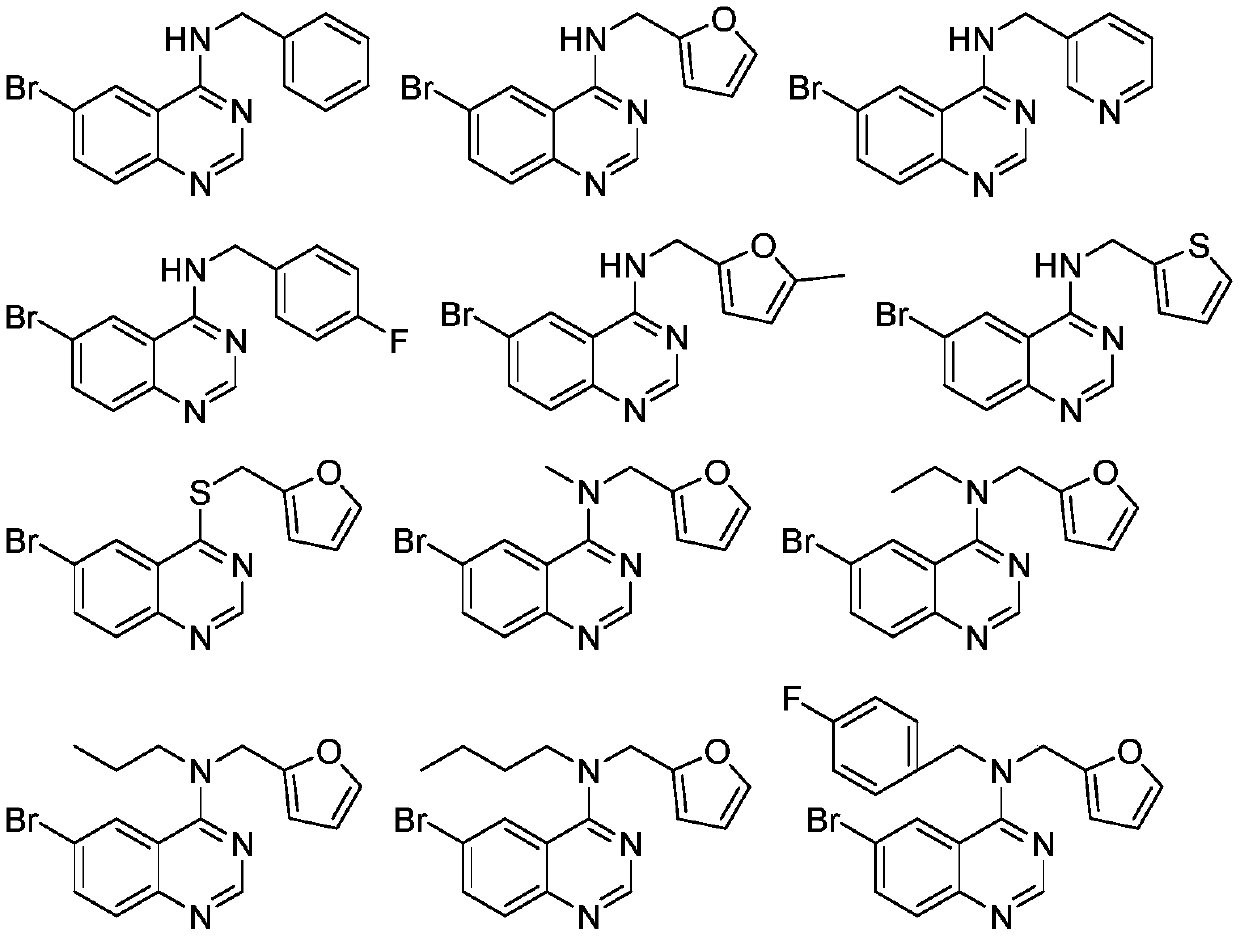 4-Amino quinazoline compound as well as preparation method and application thereof