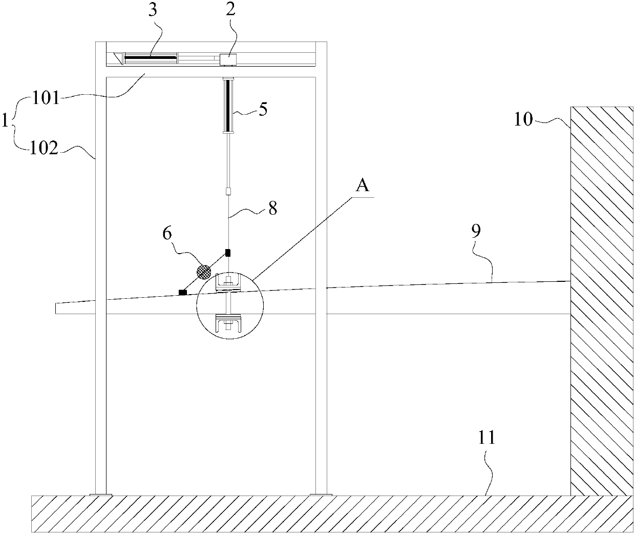 Servo loading device for large deformation wing static test