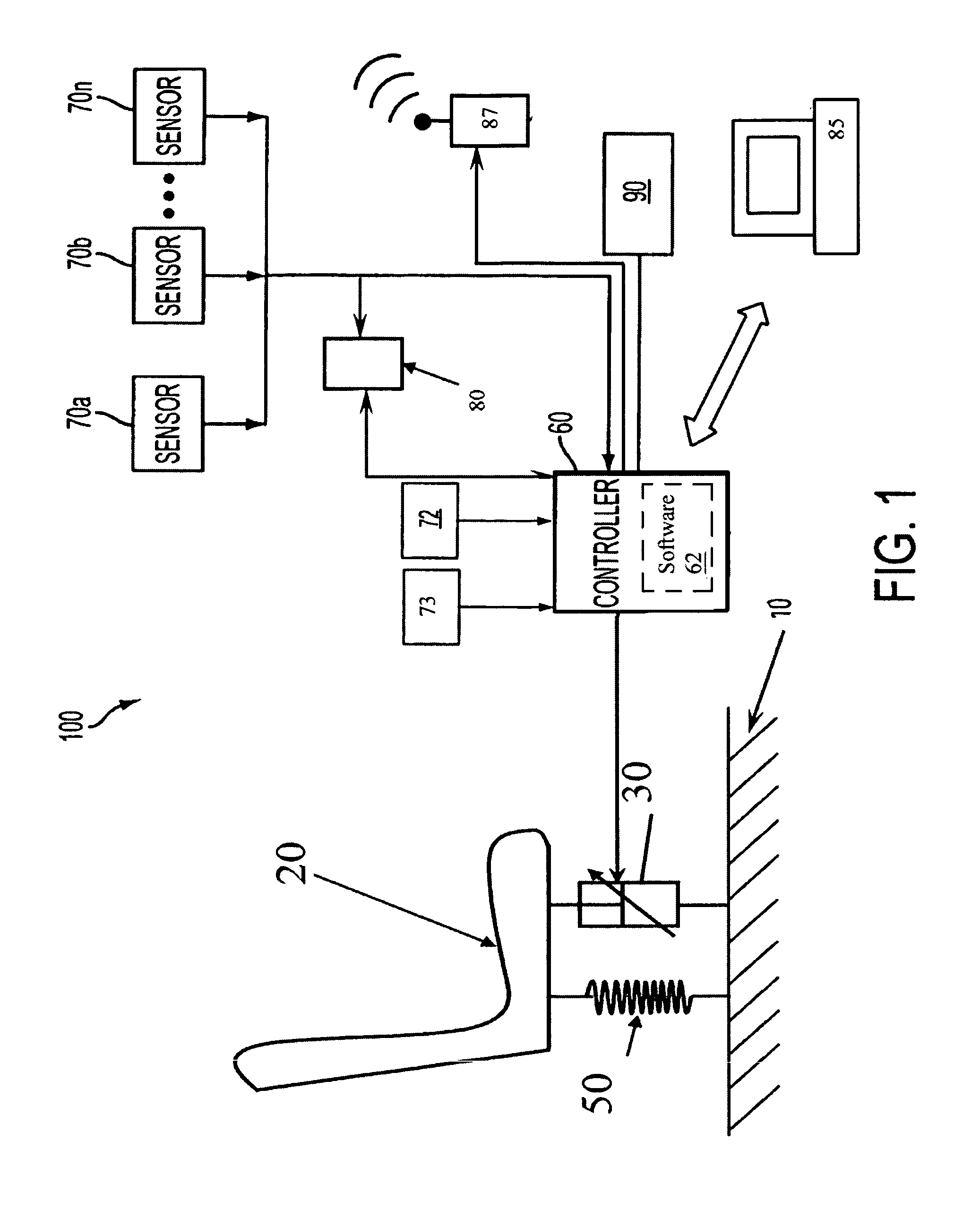 Adaptive energy absorption system for a vehicle seat