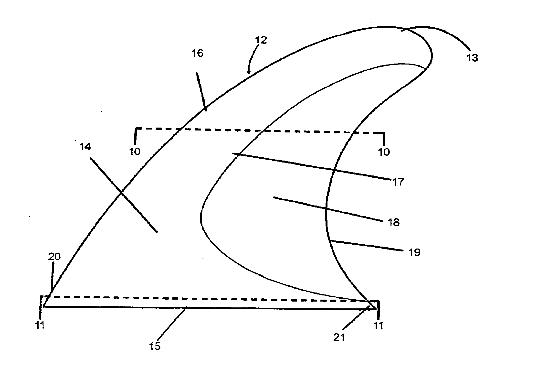 Biomimic design stabilizing fin or keel for surface planing or submerged watercraft