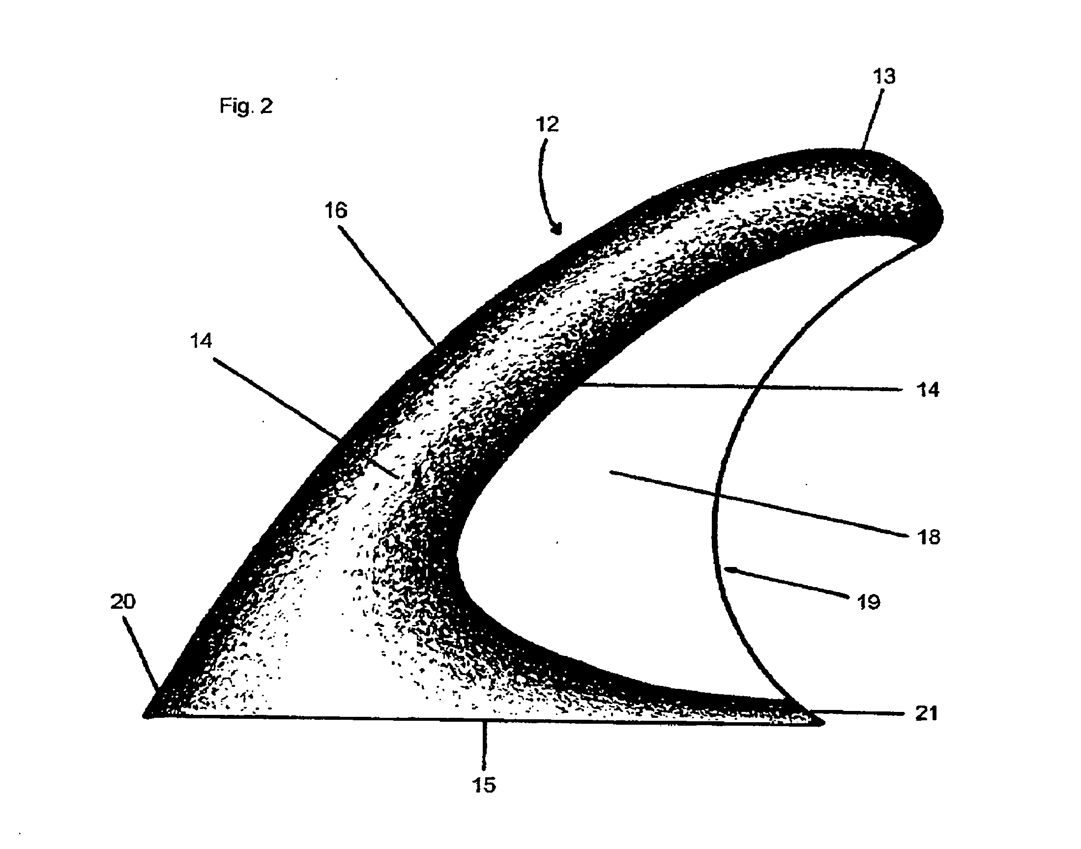 Biomimic design stabilizing fin or keel for surface planing or submerged watercraft