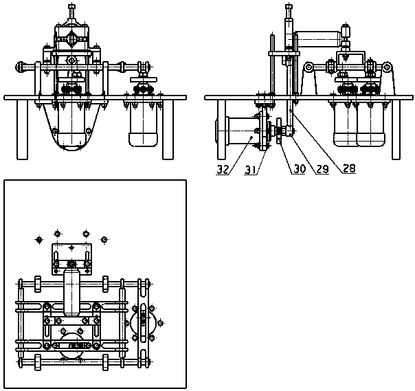 Three-degree-of-freedom thermal fatigue testing device used for metal bellows of vehicle exhaust system