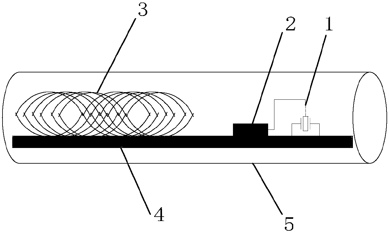 Passive implantable temperature detecting device, system and method thereof