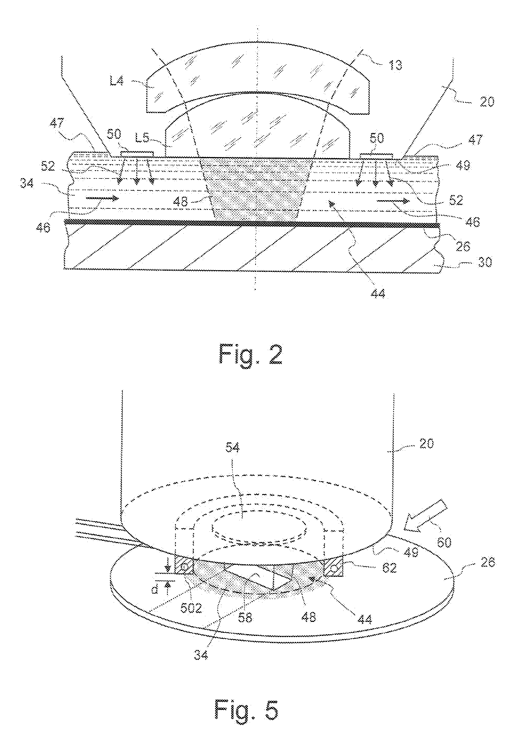 Exposure apparatus and measuring device for a projection lens