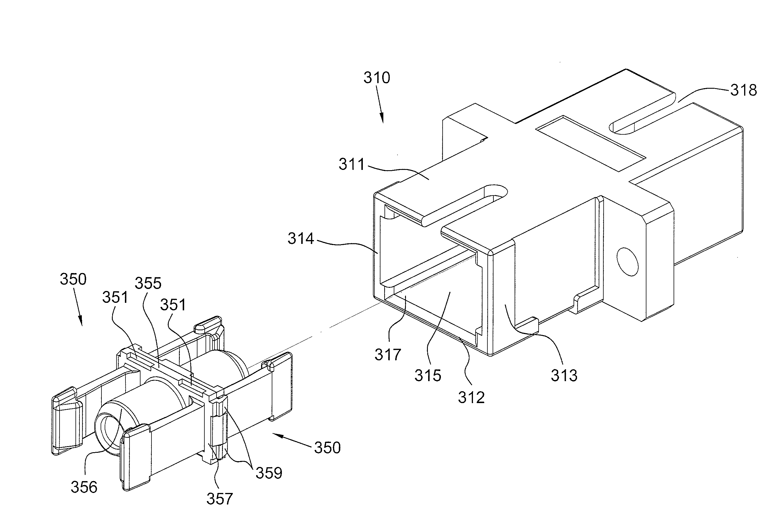 One-piece optical fiber adapter