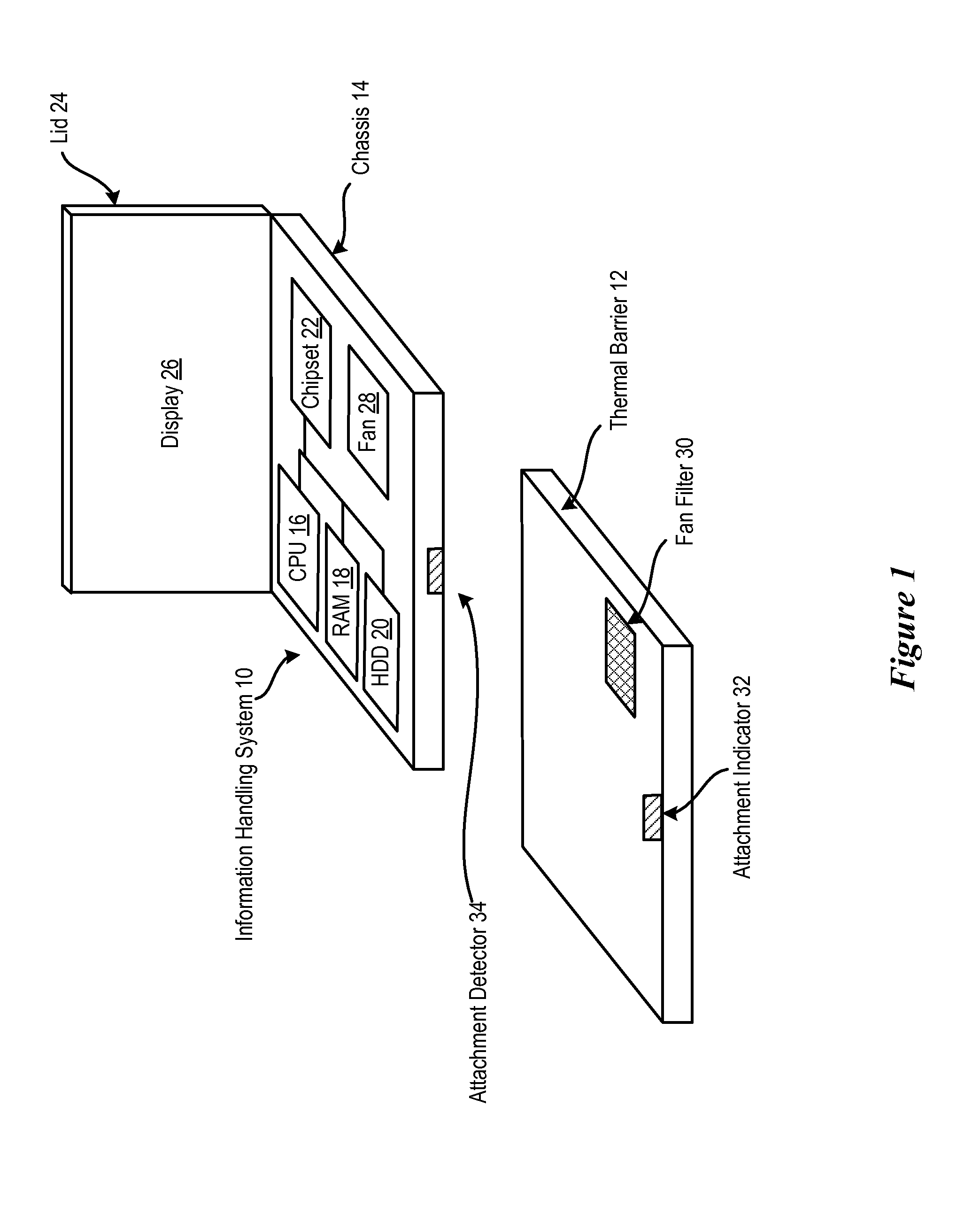 System and Method for Portable Information Handling System Parallel-Wall Thermal Shield