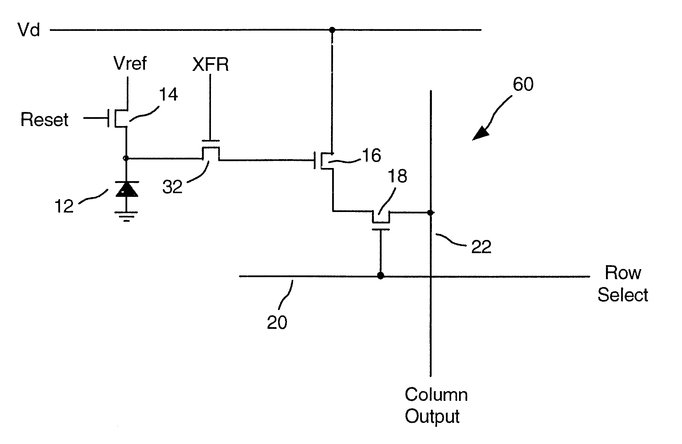 Active pixel sensor with bootstrap amplification and reduced leakage during readout