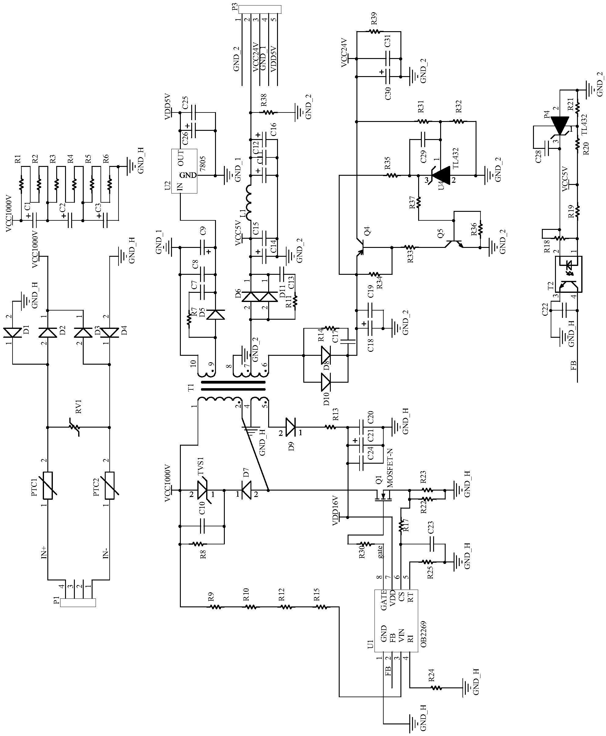 Self-powered power circuit of photovoltaic system