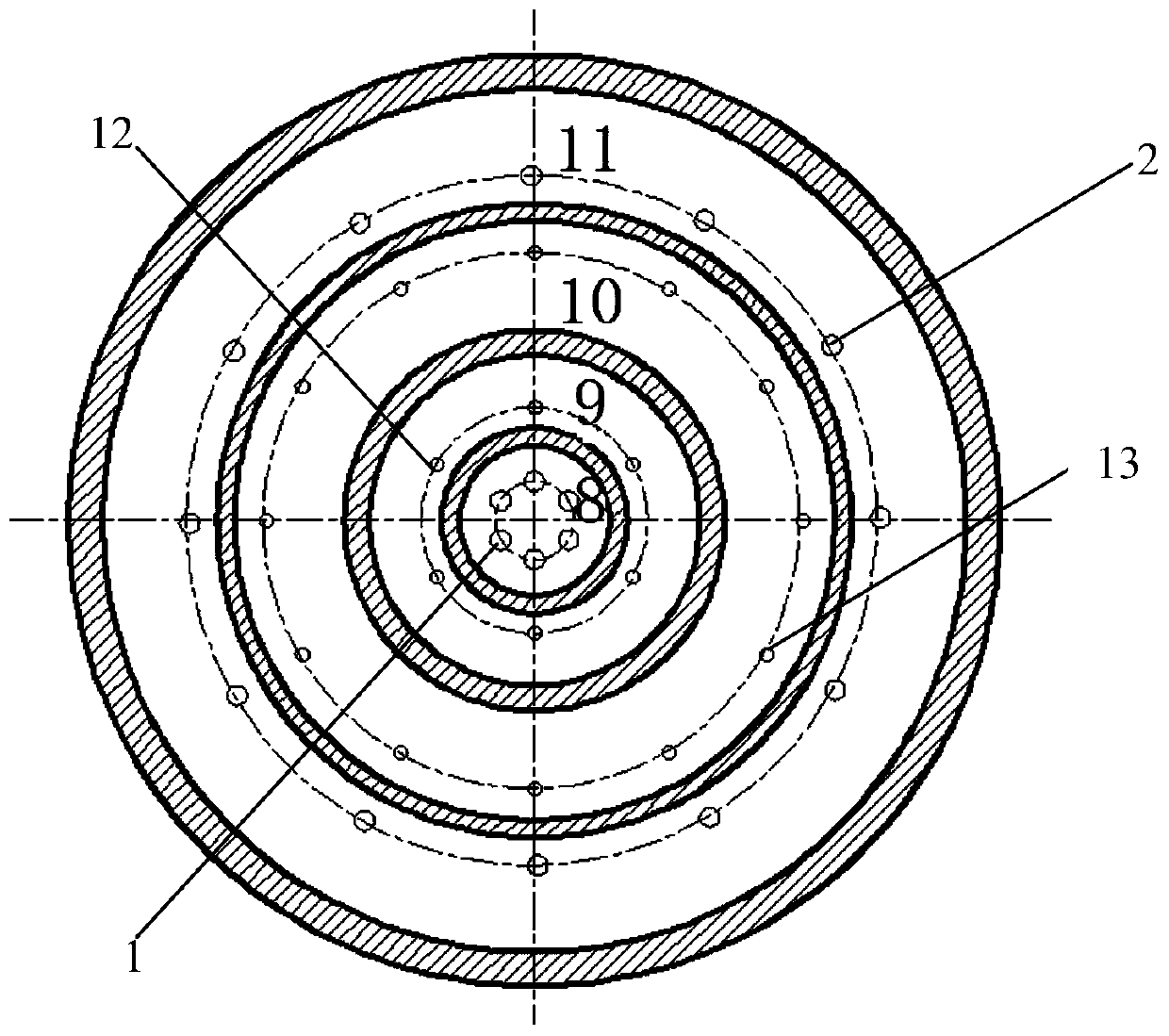 Pneumatic atomization liquid-liquid injection method and machine capable of realizing large-scale variable working conditions