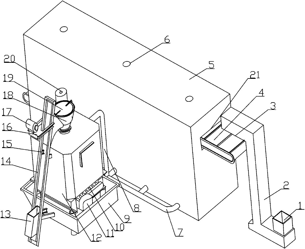 Multi-stage internal circulation drying machine for biomass fuel preparation