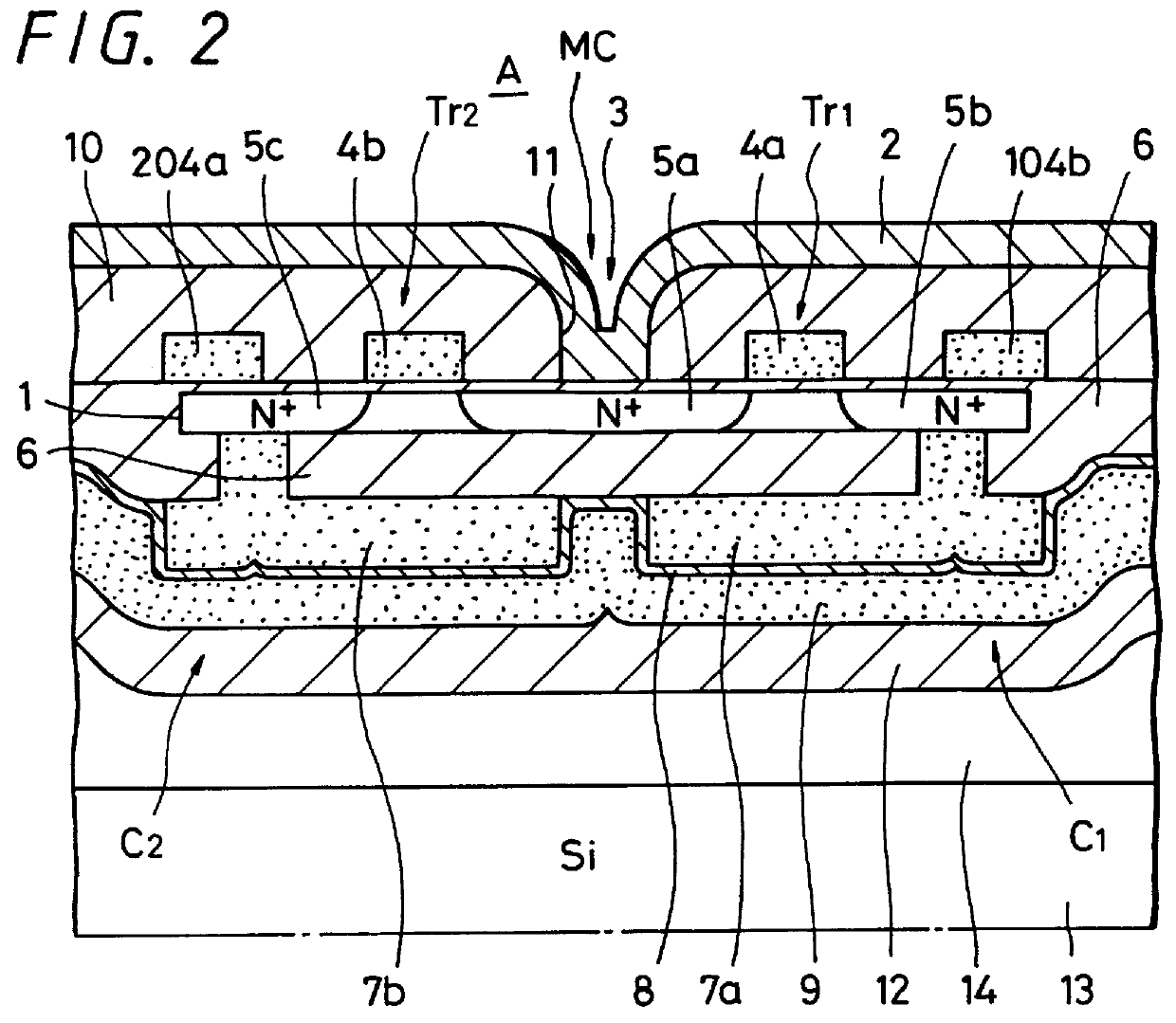 Dynamic random access memory fabricated with SOI substrate