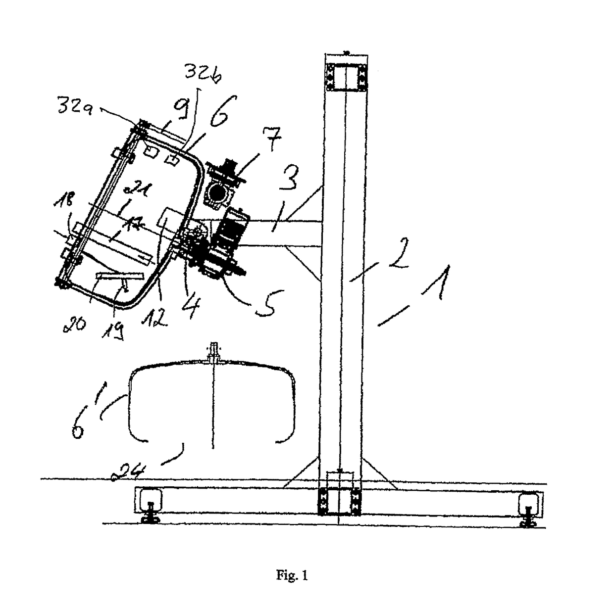 Device for coating parts including a movable receiver in which a dispenser device and an IR emitter device are located