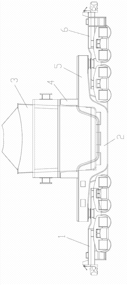 Bearing platform for molten iron tank car