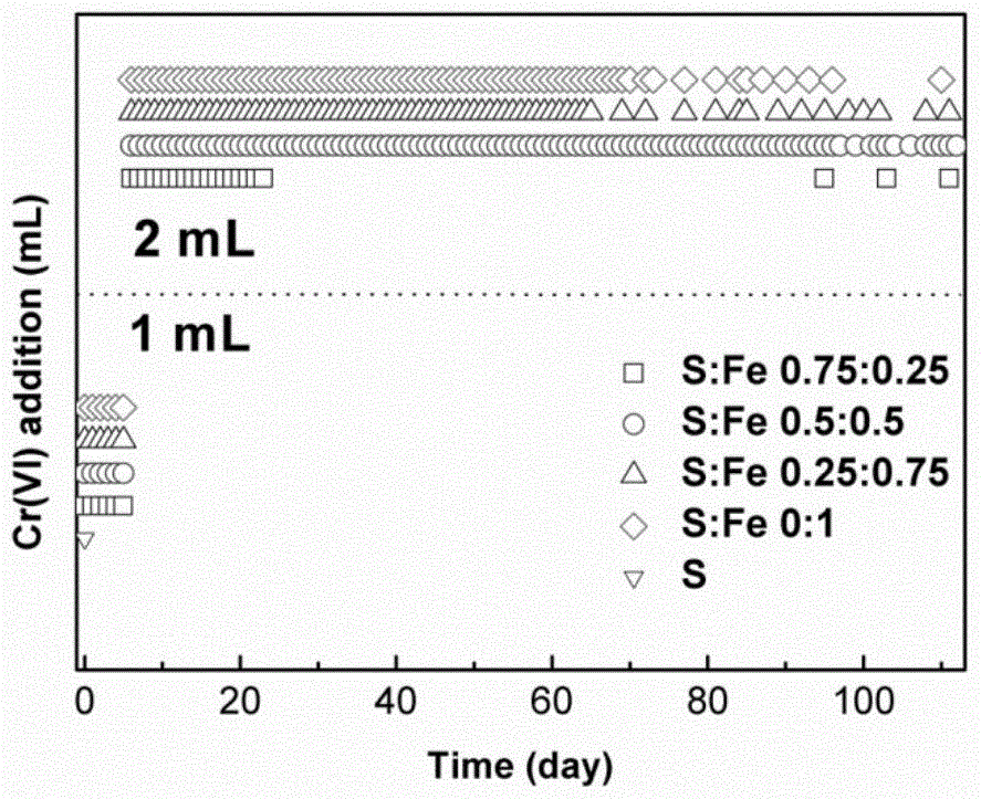 A chromium reduction method based on iron-containing sulfide ore under the action of acidophilic bacteria