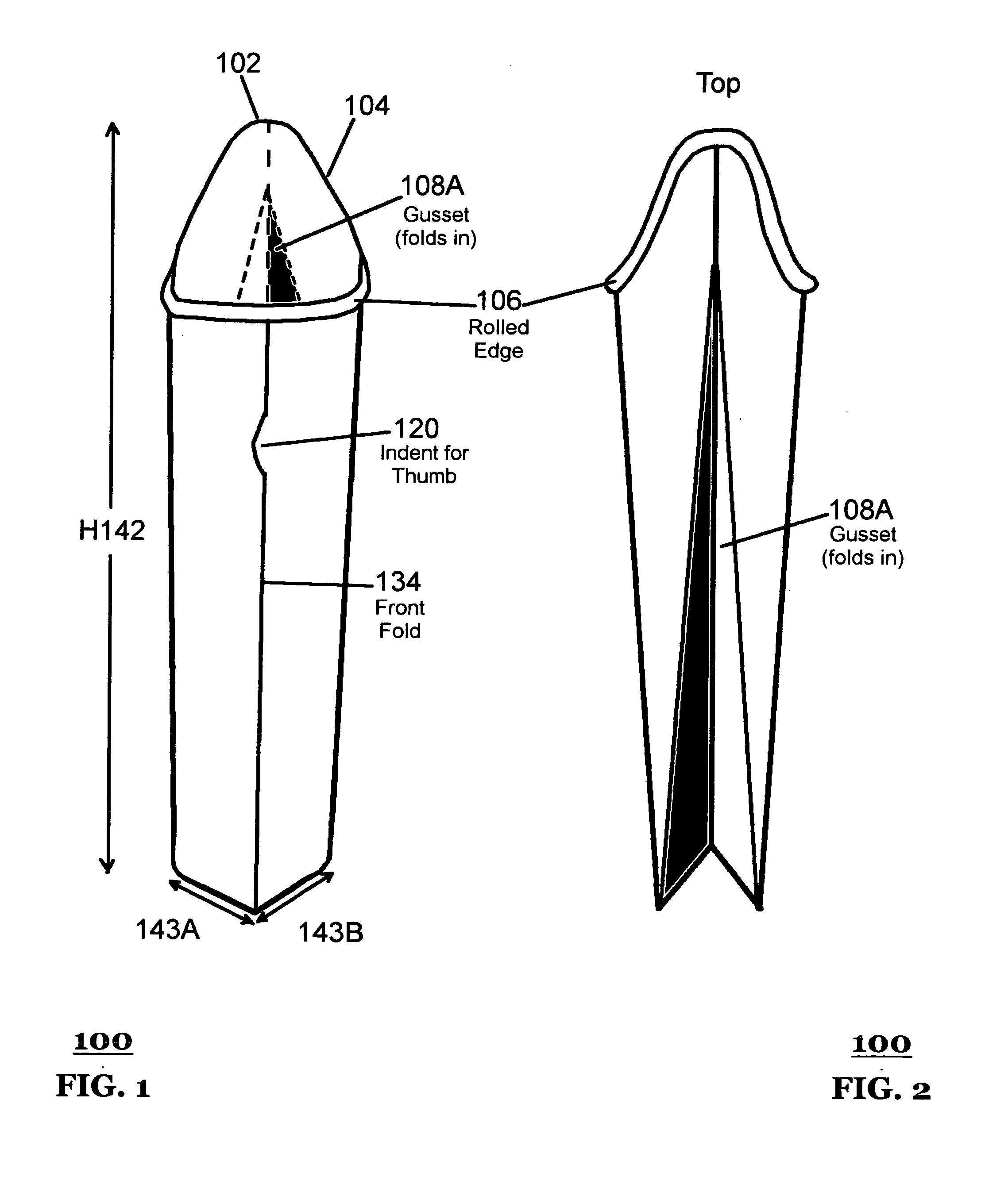 Foldable, disposable, urine receptacle