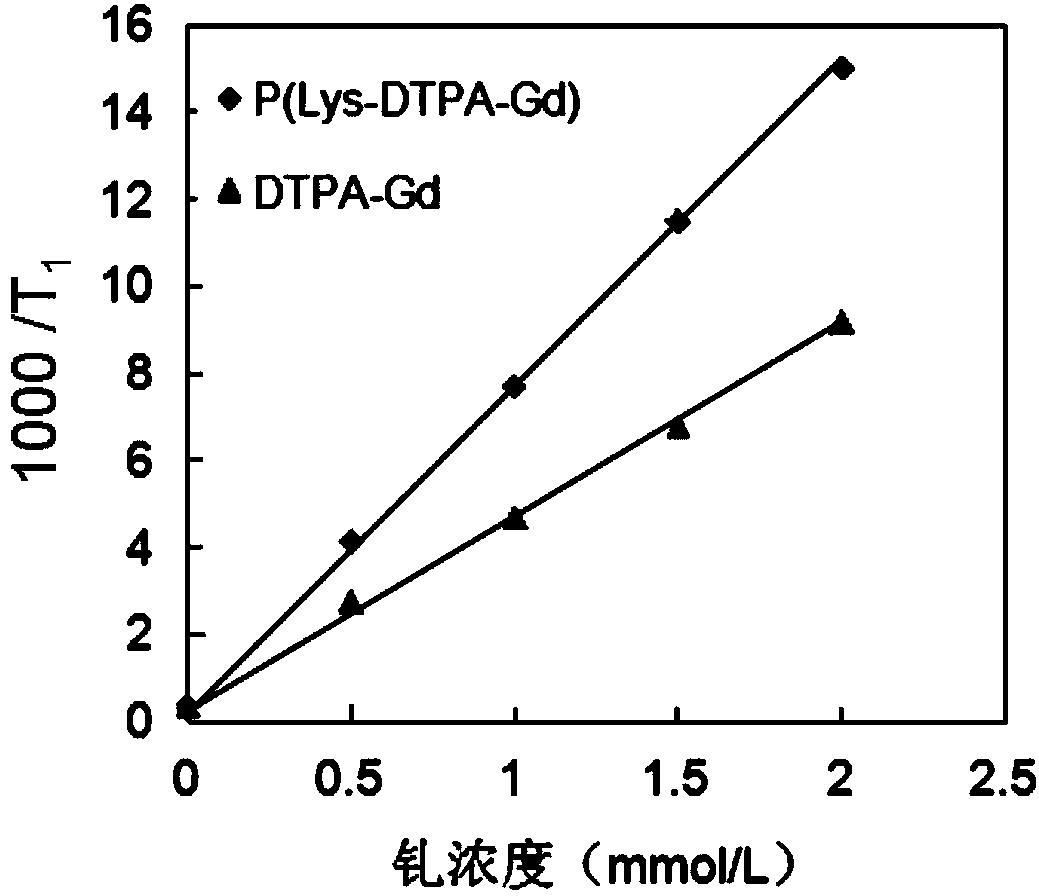 High-molecular MRI contrast agent based on lysine and preparation method thereof