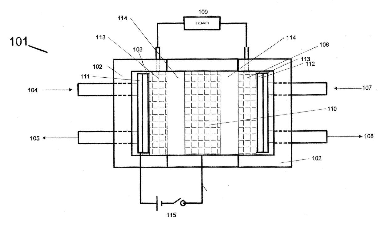 Electrolyteless fuel cell system