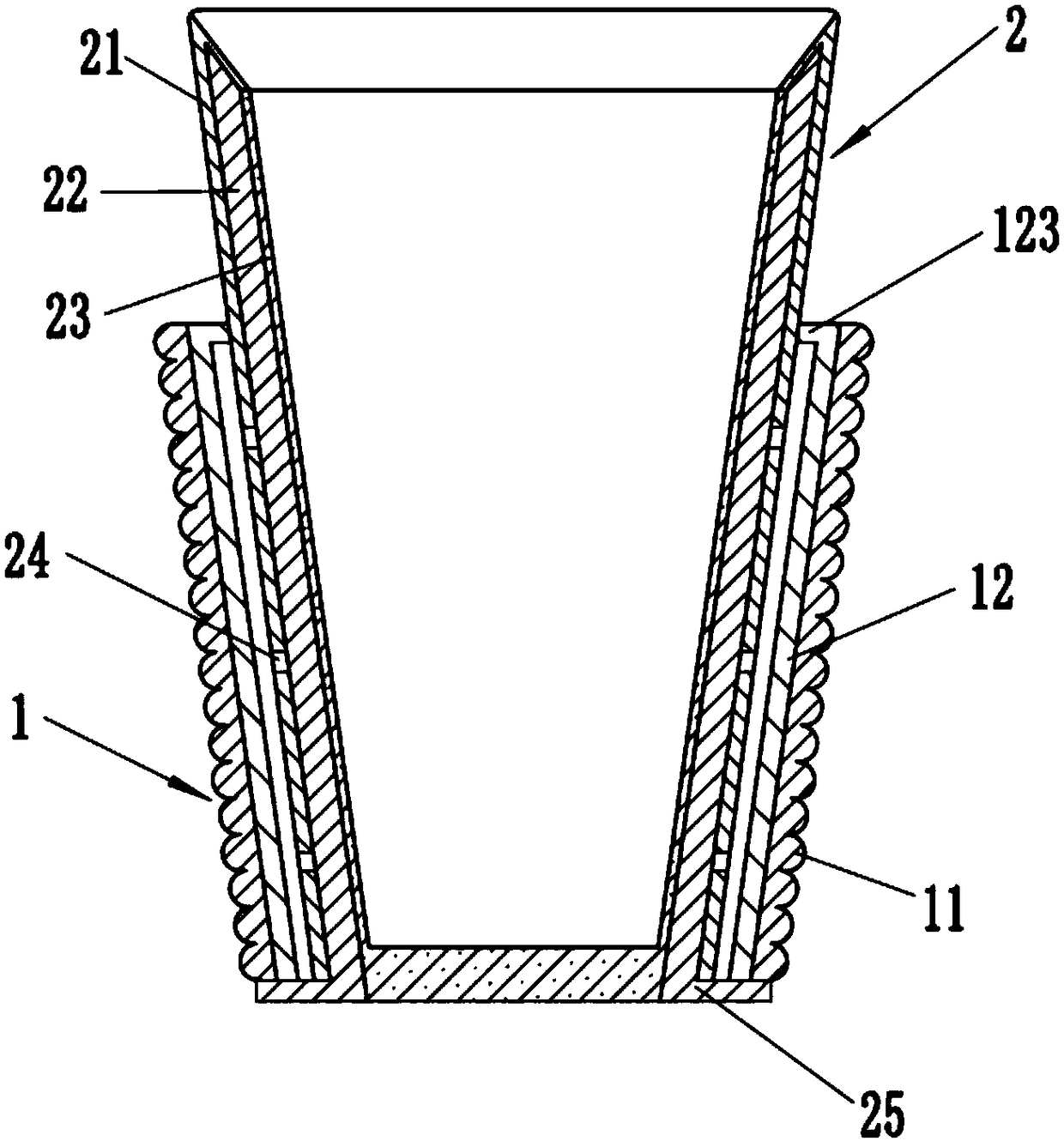 Antiskid and anti-scald cross stripe F corrugated paper cup