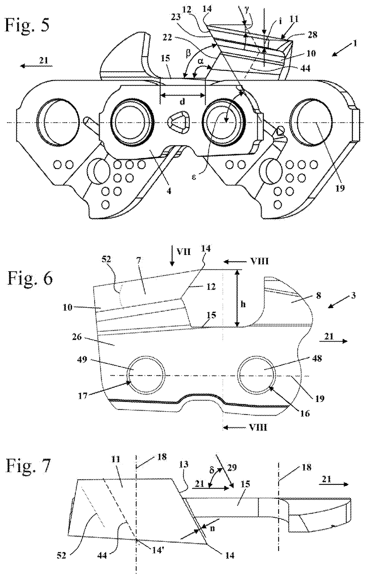 File for filing the cutting tooth of a saw chain