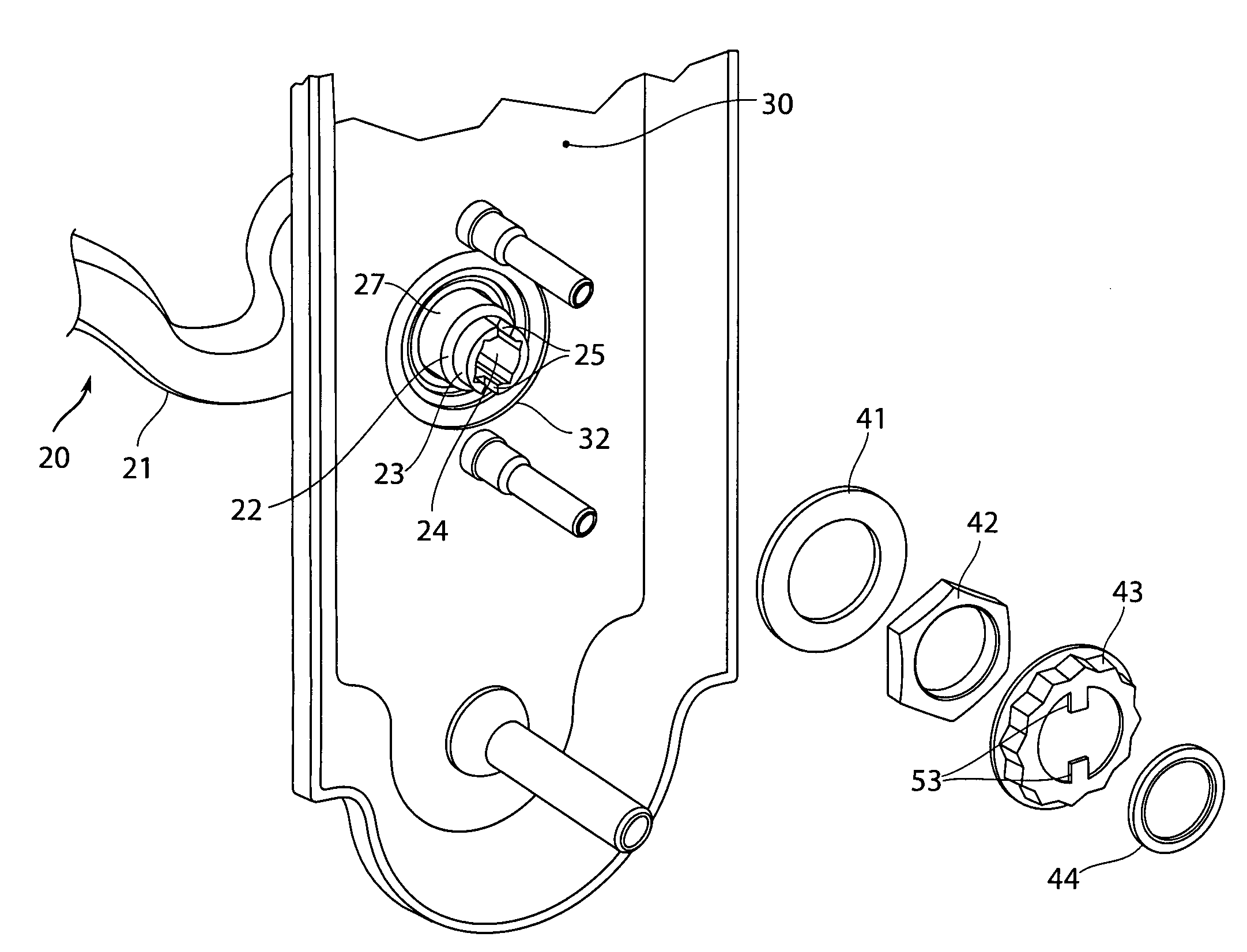 Door handle attachment fixture