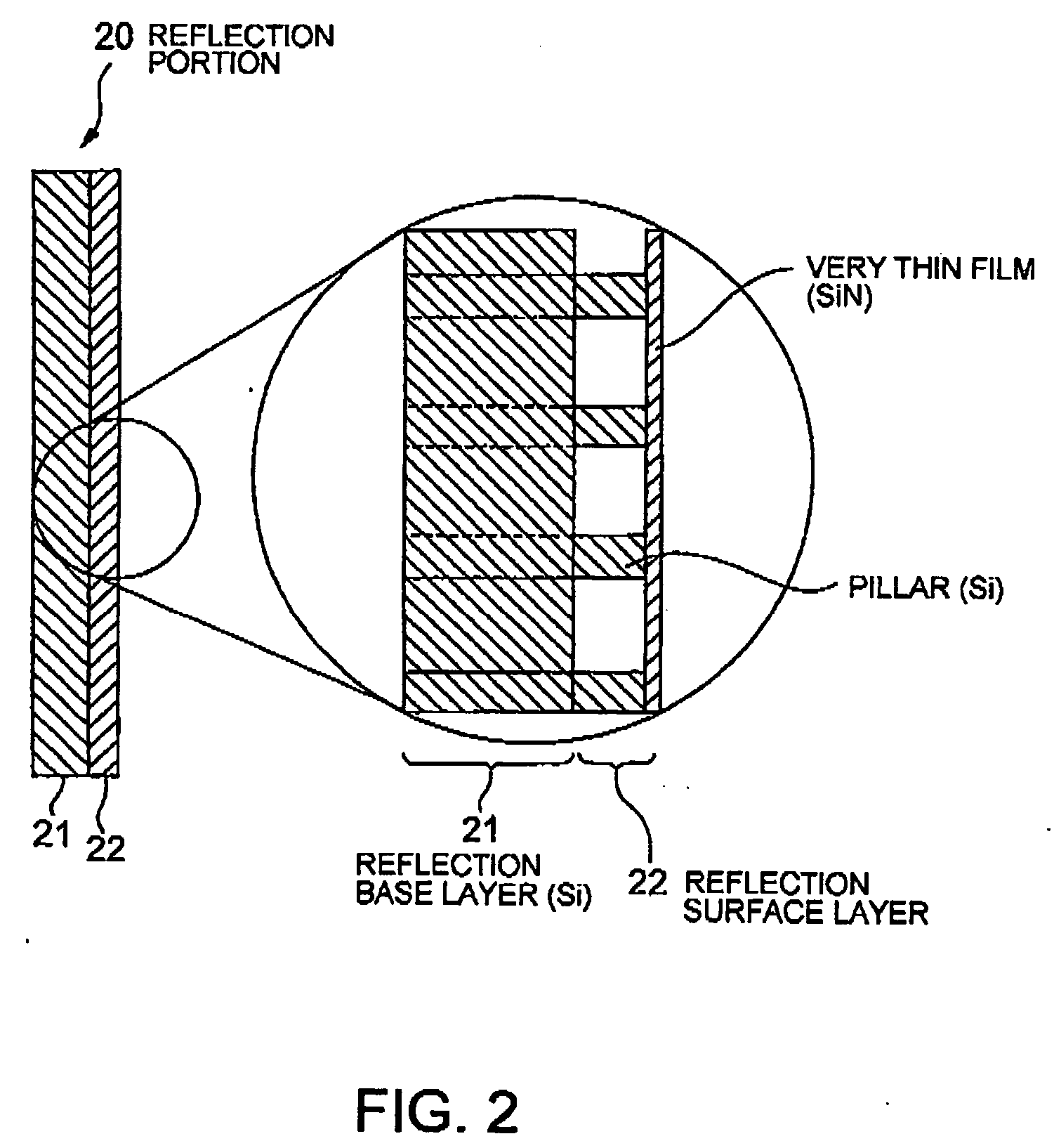 Atomic reflection optical element