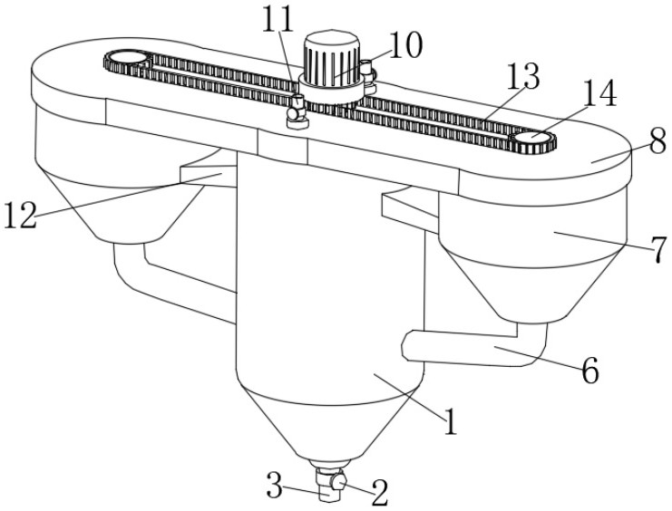 An emulsifying device for a cosmetic liquid material processing production line