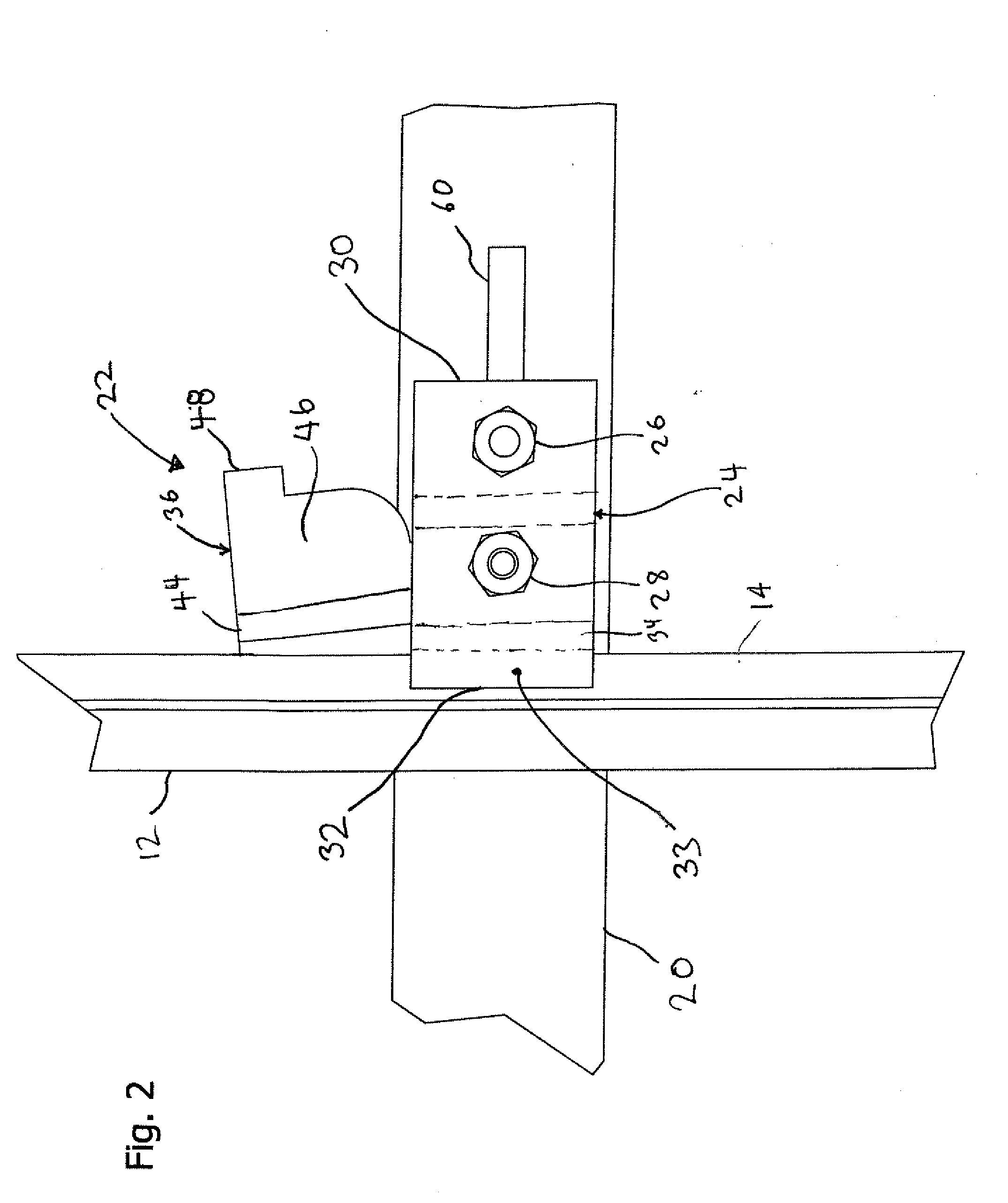 Sandwich wedge clamp for fastening a solar panel