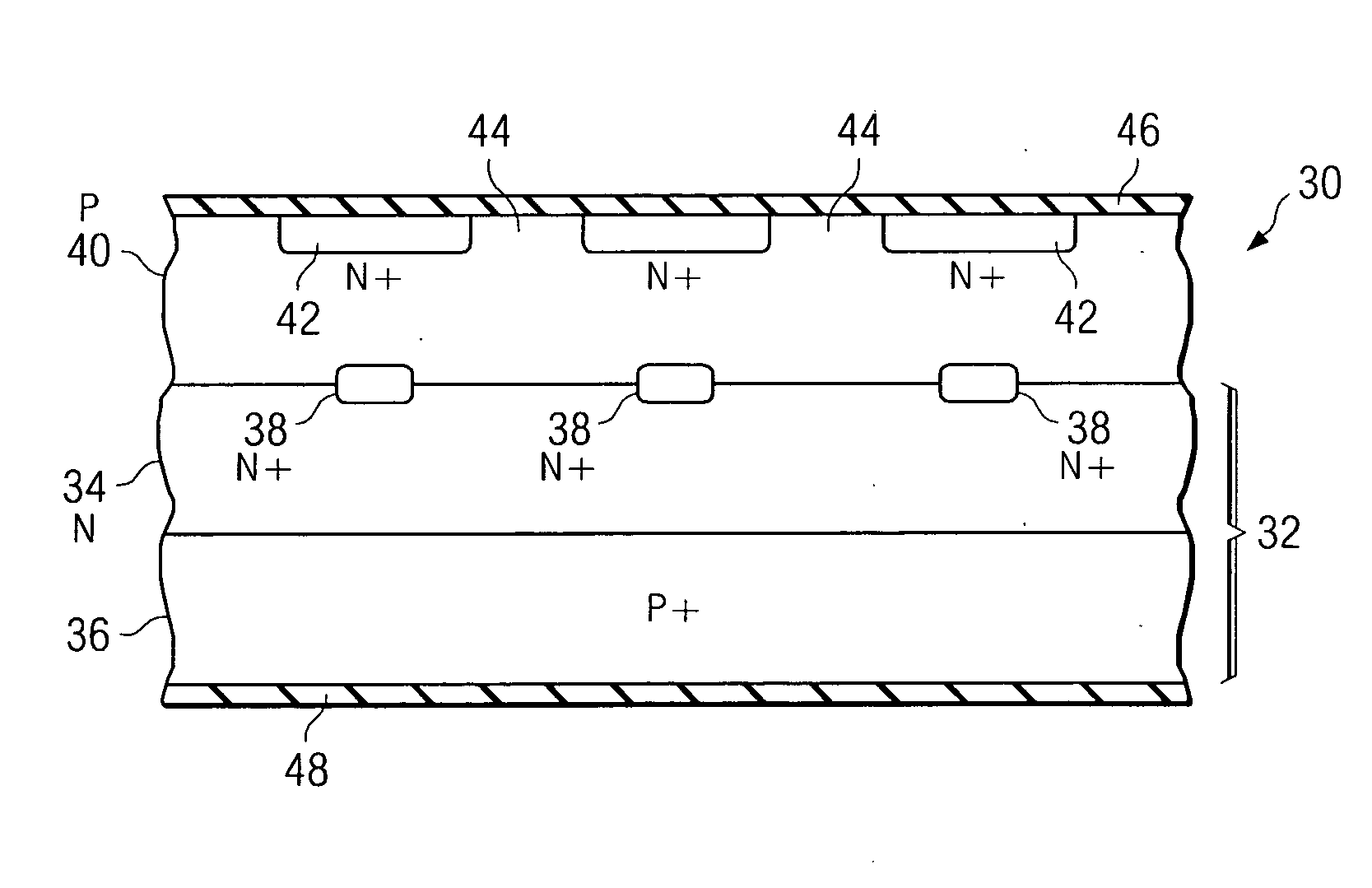 Epitaxial surge protection device