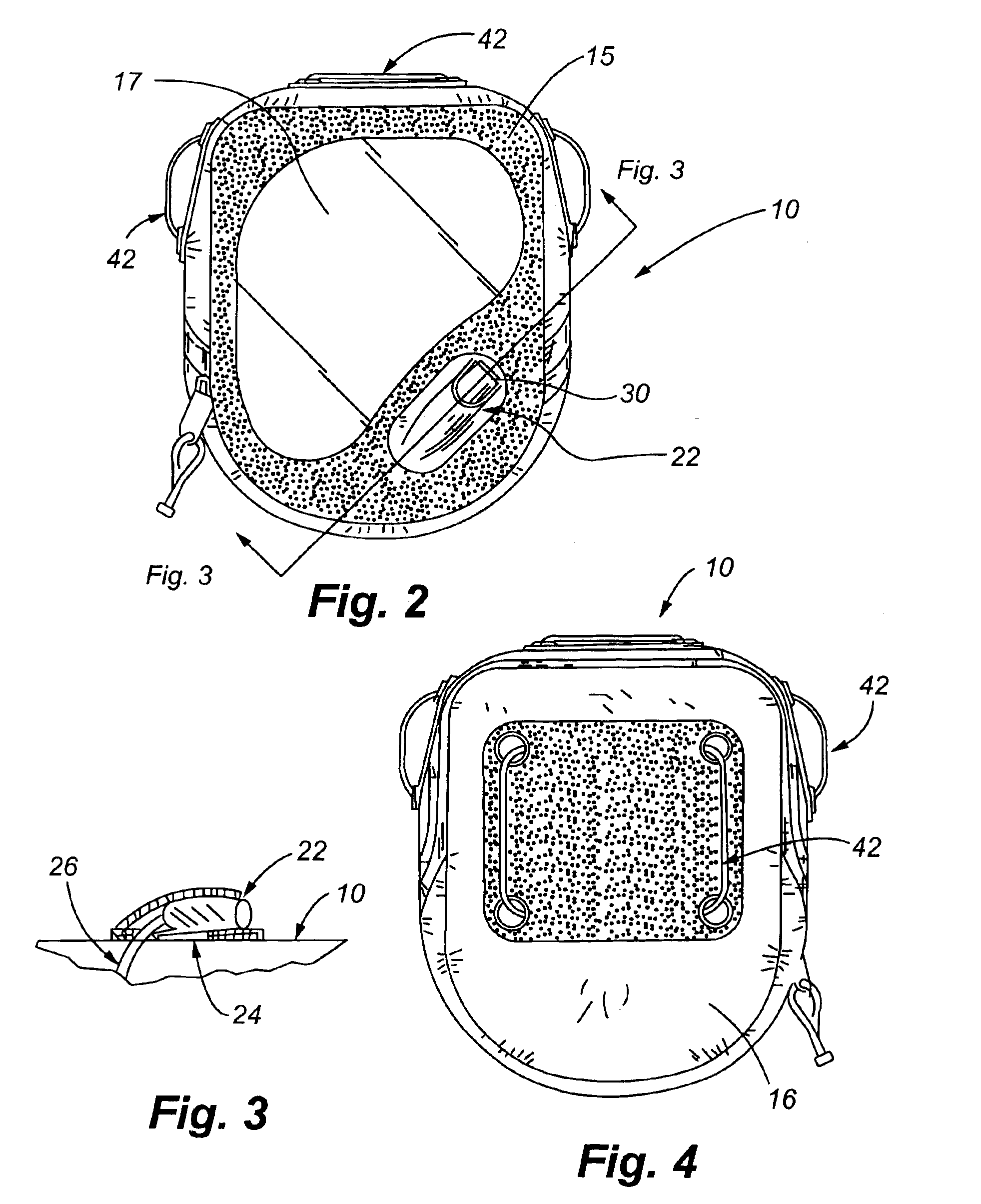 Protective enclosure with a line-out device adapted for use with electronic componentry