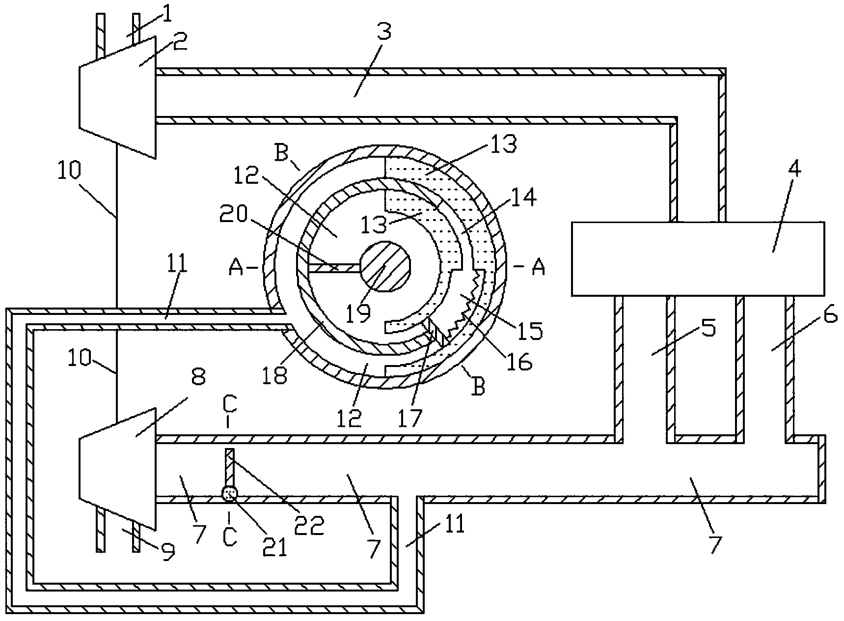 Mechanical exhaust pipe pressure regulating system