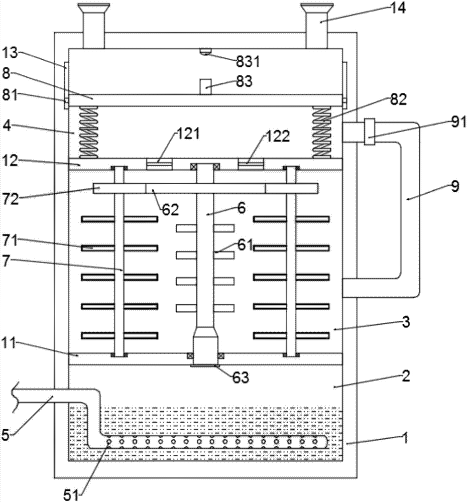 Dedusting device with self-rotating electrostatic plate