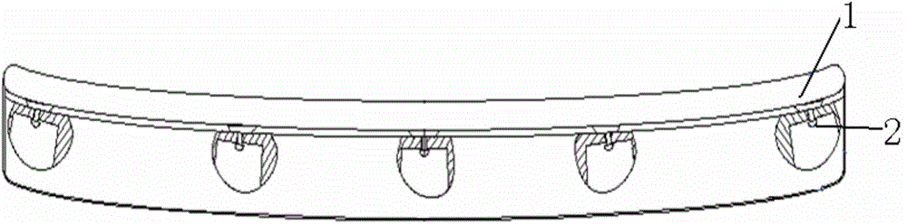 Frameless cambered liquid crystal display device