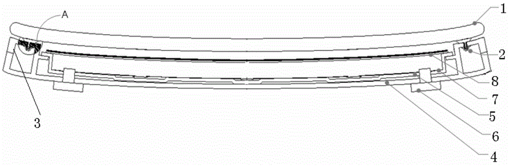 Frameless cambered liquid crystal display device